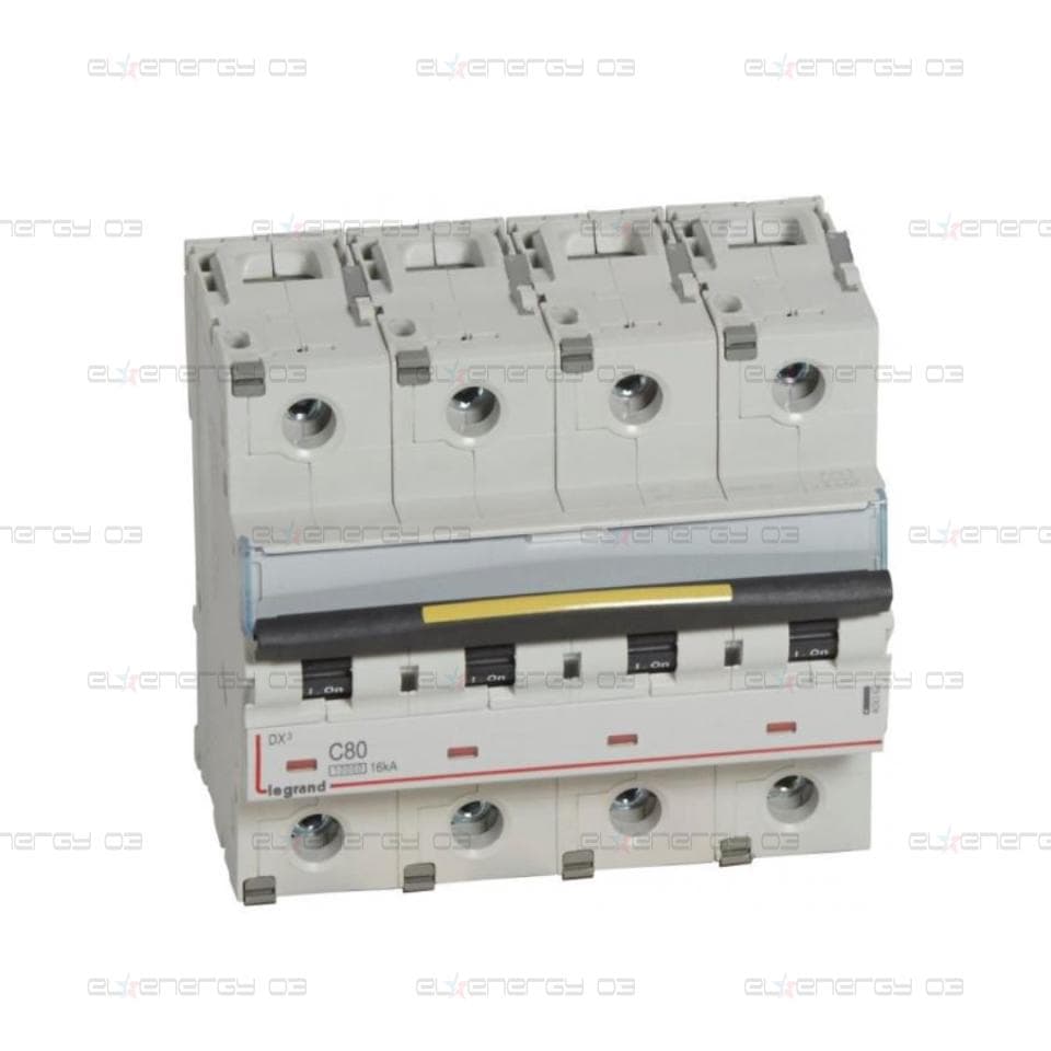 Автоматичен прекъсвач DX3 4P 80A крива С 10kA 6 мод. Legrand
