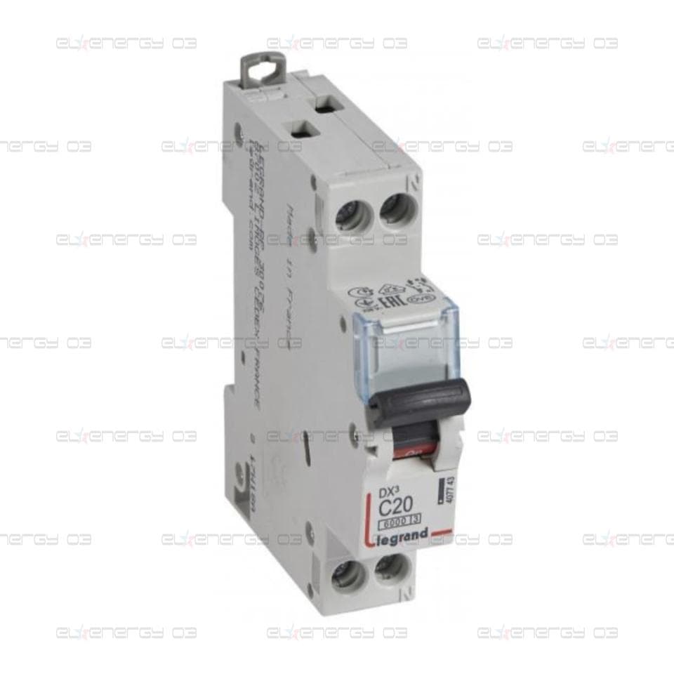 Автоматичен прекъсвач DX3 1P+N 20A крива С 6kA Legrand