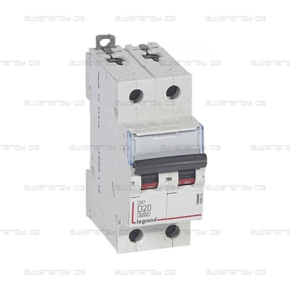 Автоматичен прекъсвач DX3 2P 20A крива D 6kA Legrand