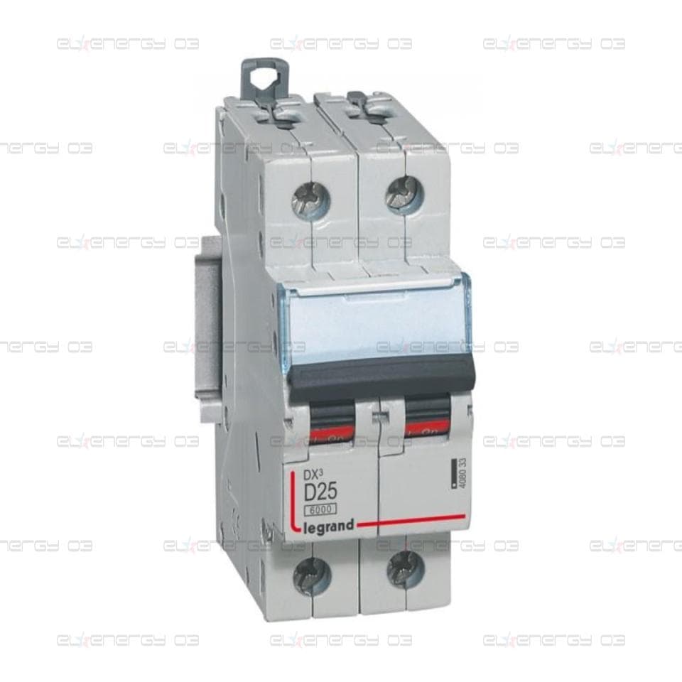 Автоматичен прекъсвач DX3 2P 25A крива D 6kA Legrand