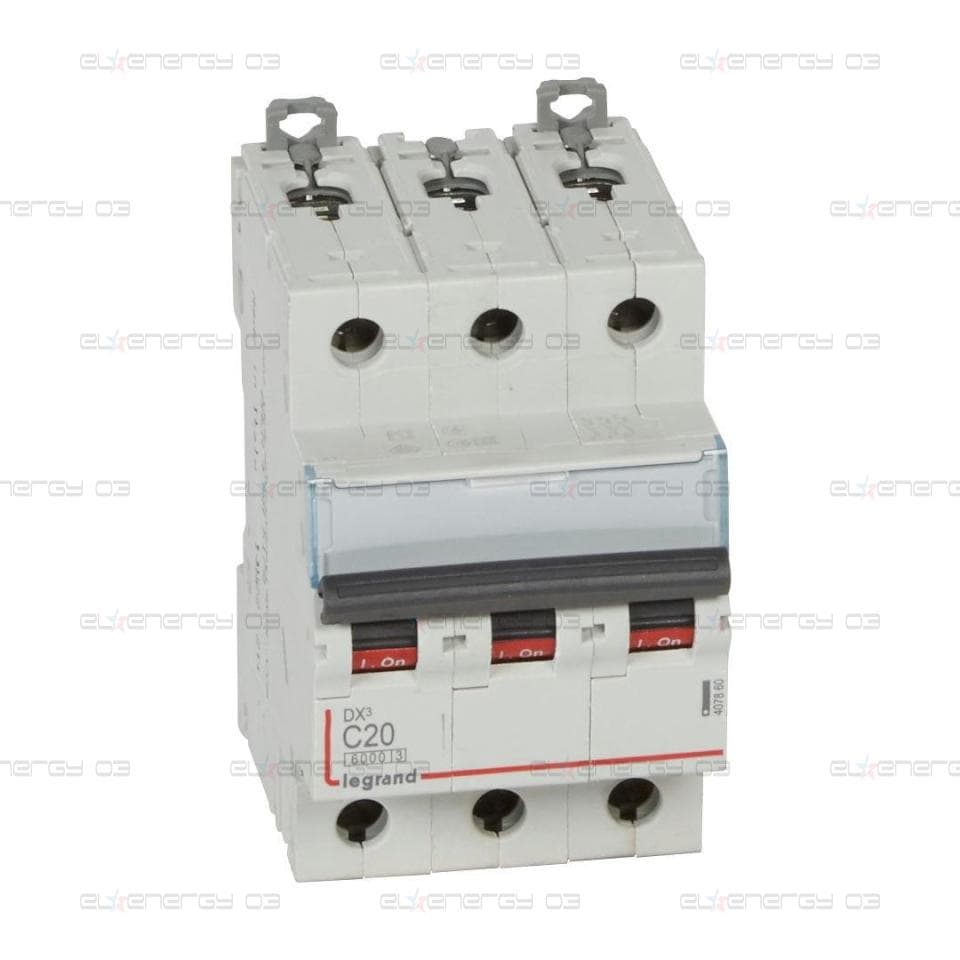 Автоматичен прекъсвач DX3 3P 20A крива С 6kA Legrand
