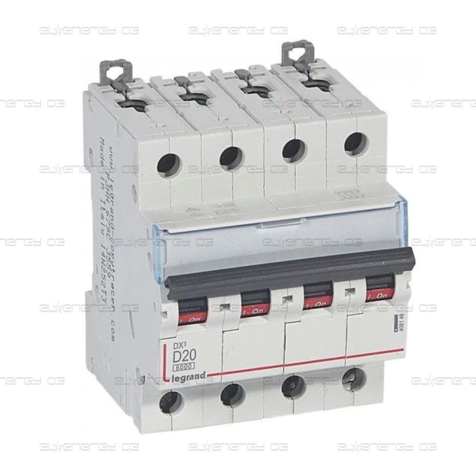 Автоматичен прекъсвач DX3 4P 20A крива D 6kA Legrand