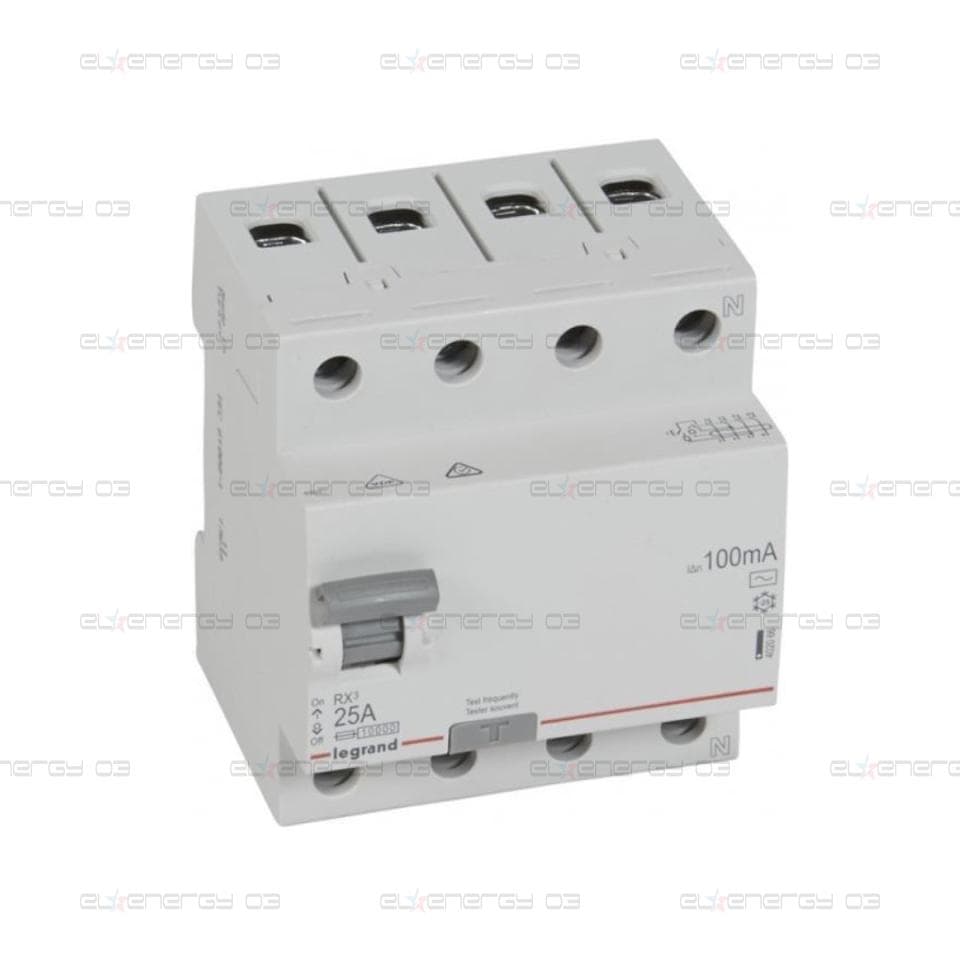 ДТЗ 4P 25А 100mА серия RX3 ID тип AC Legrand