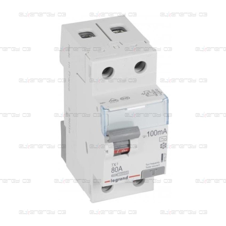 ДТЗ 2P 80А 100mА серия TX3 ID тип AC Legrand