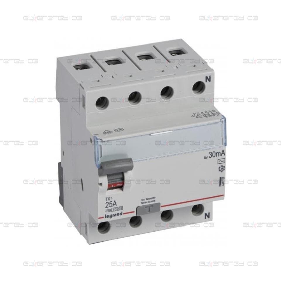 ДТЗ 4P 25А 30mА серия TX3 ID тип AC Legrand