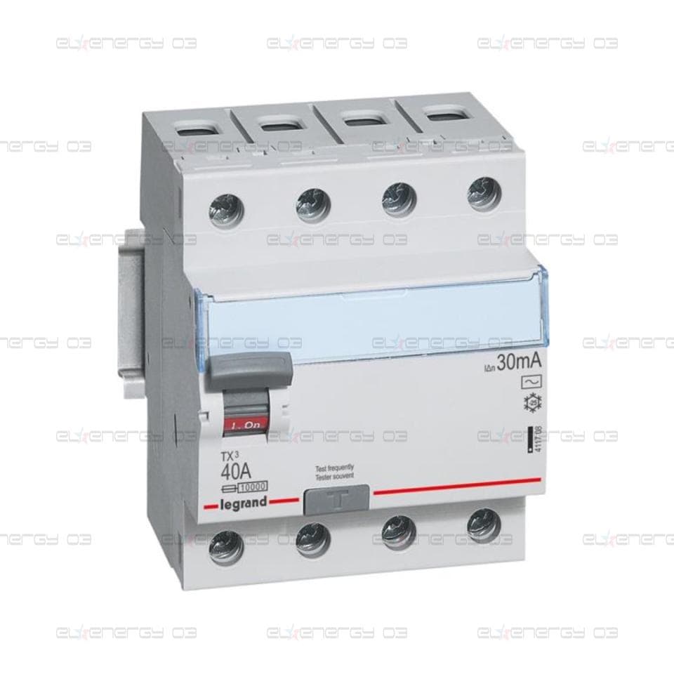 ДТЗ 4P 40A 30mА серия TX3 ID тип AC Legrand