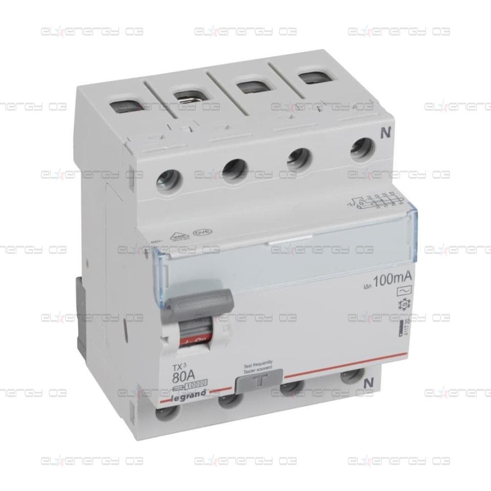 ДТЗ 4P 80А 100mА серия TX3 ID тип AC Legrand