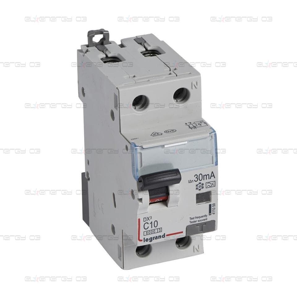 ДТЗ комбинирана DX3 1P+N 10A крива C 30mA тип A 6kA 2 мод. Legrand