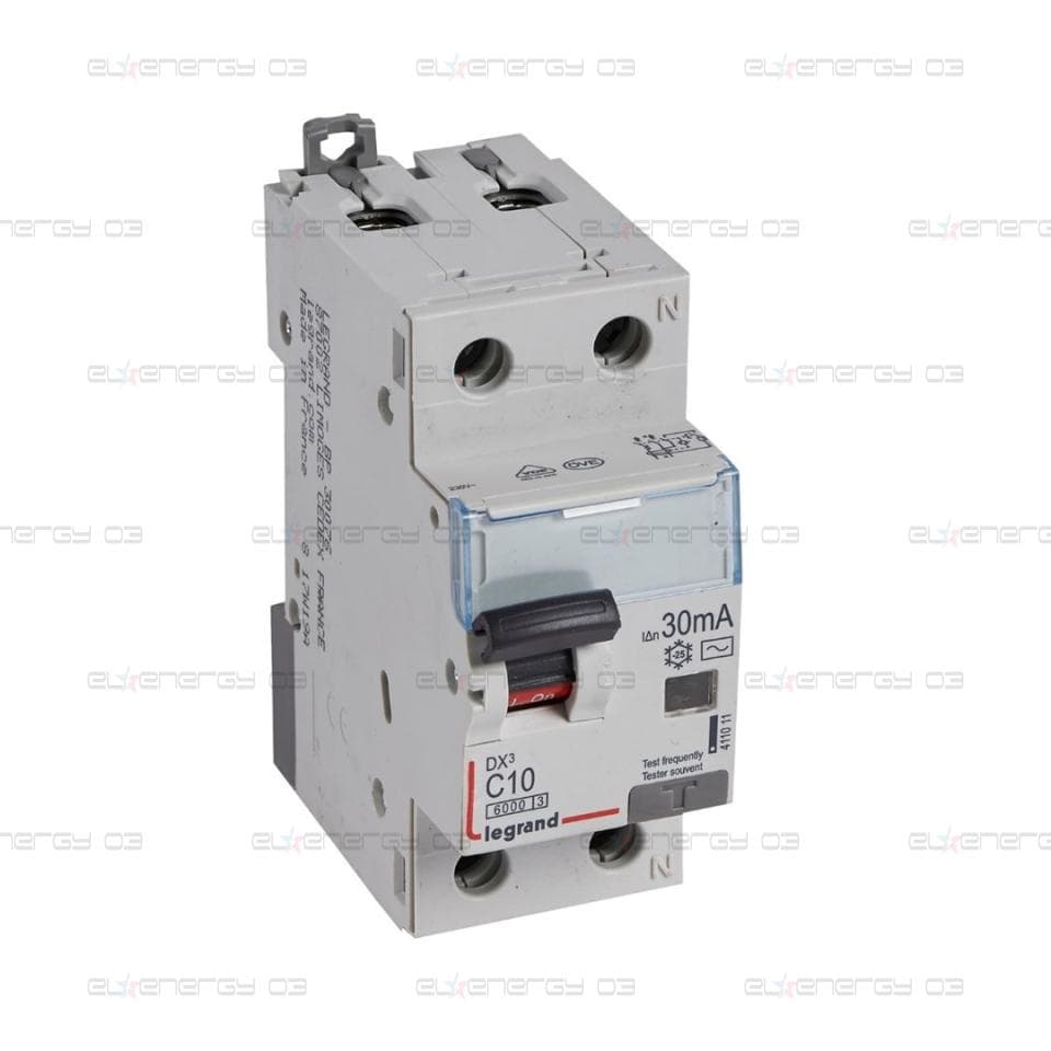 ДТЗ комбинирана DX3 1P+N 10A крива C 30mA тип AC 6kA 2 мод. Legrand
