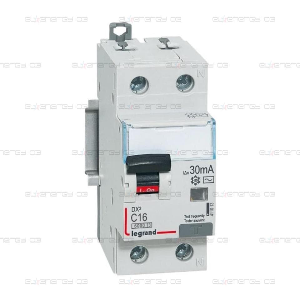ДТЗ комбинирана DX3 1P+N 16A крива C 30mA тип AC 6kA 2 мод. Legrand