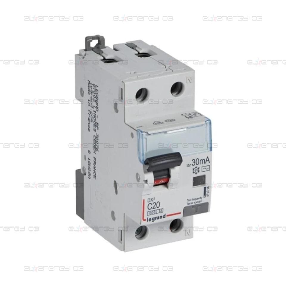 ДТЗ комбинирана DX3 1P+N 20A крива C 30mA тип AC 6kA 2 мод. Legrand