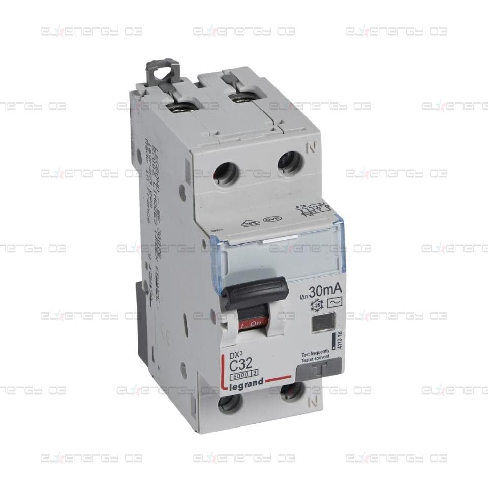 ДТЗ комбинирана DX3 1P+N 32A крива C 30mA тип AC 6kA 2 мод. Legrand