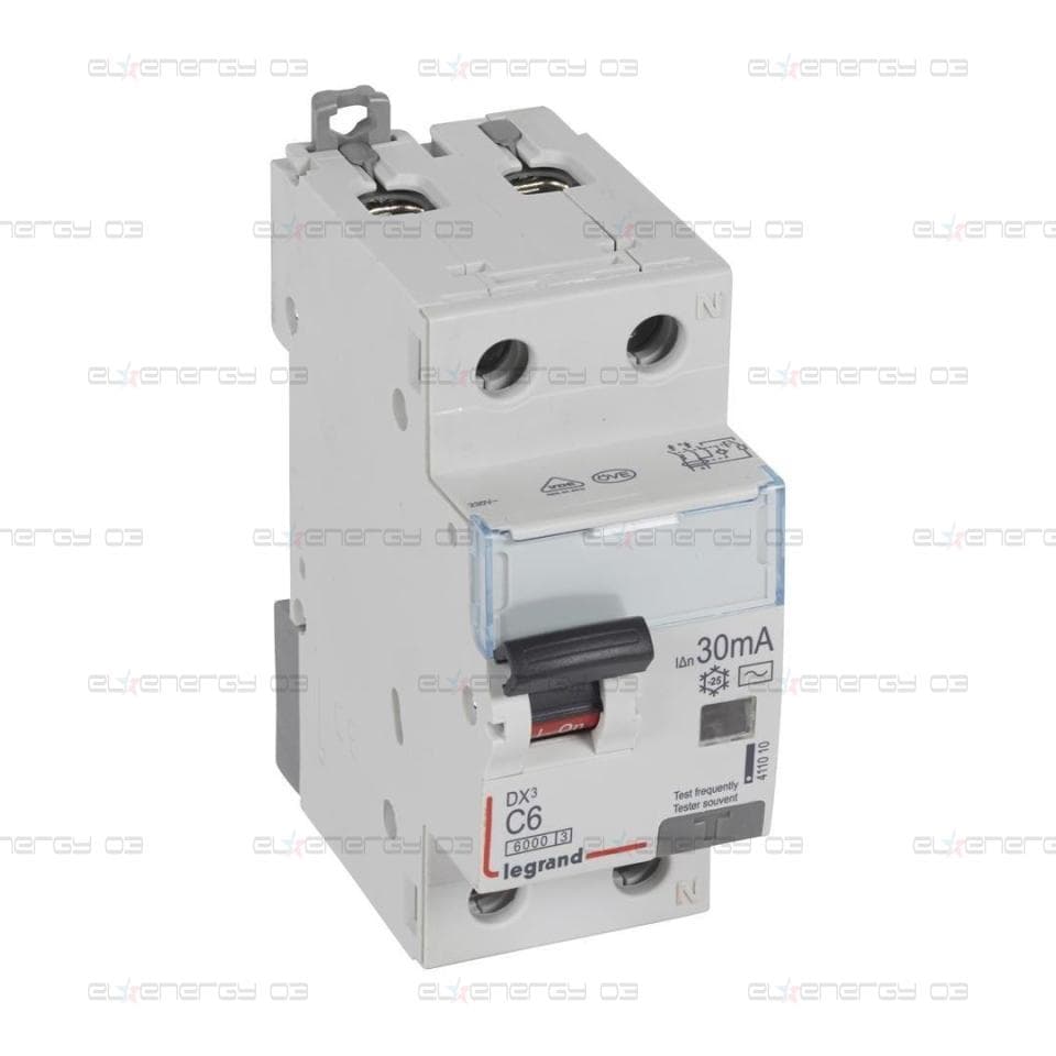ДТЗ комбинирана DX3 1P+N 6A крива C 30mA тип AC 6kA 2 мод. Legrand