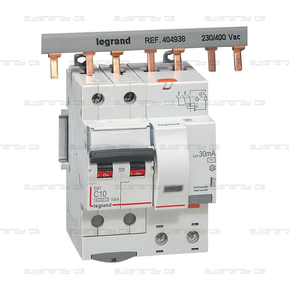 ДТЗ комбинирана DX3 2P 10A крива C 30mA тип AC 6kA 4 мод. Legrand