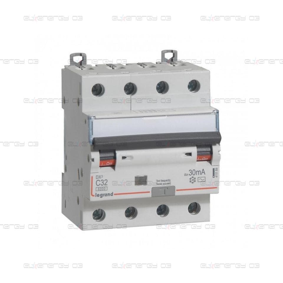 ДТЗ комбинирана DX3 4P 32A крива C 30mA тип AC 6kA 4 мод. Legrand