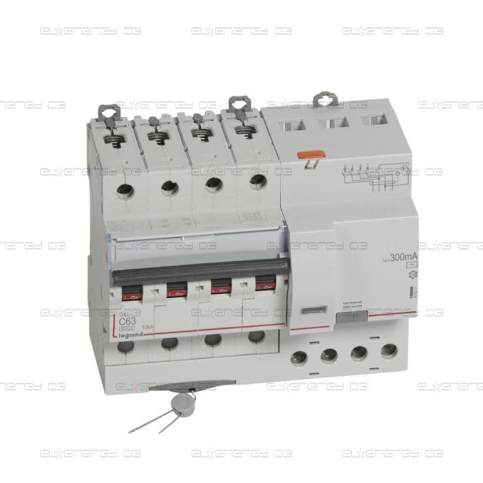 ДТЗ комбинирана DX3 4P 63A крива C 300mA тип AC 6kA 7 мод. Legrand