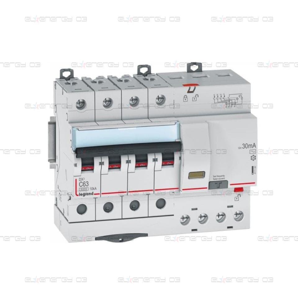 ДТЗ комбинирана DX3 4P 63A крива C 30mA тип AC 6kA 7 мод. Legrand