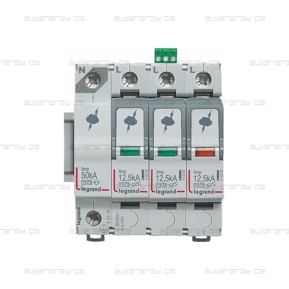 Катоден отводител тип 1+2 SPD 12.5kA 320V 3P+N L с индикация Legrand