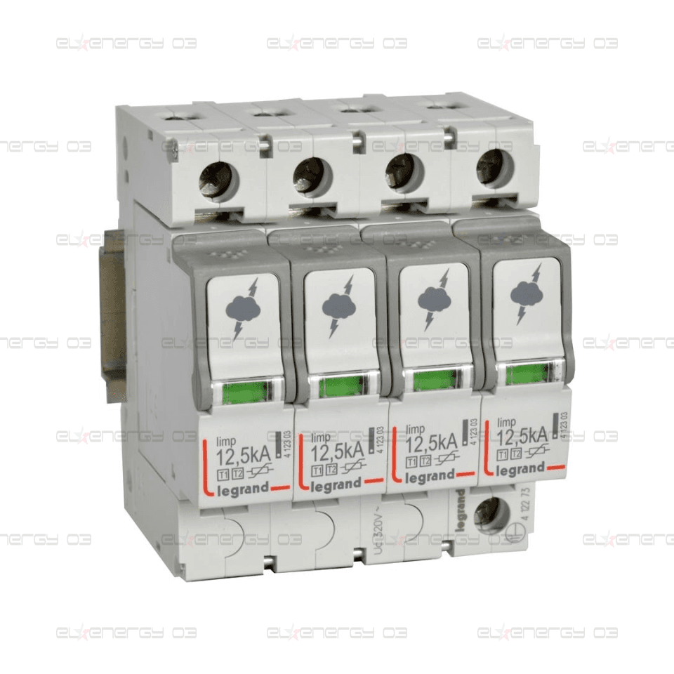 Катоден отводител тип 1+2 SPD 12.5kA 320V 4P с индикация Legrand