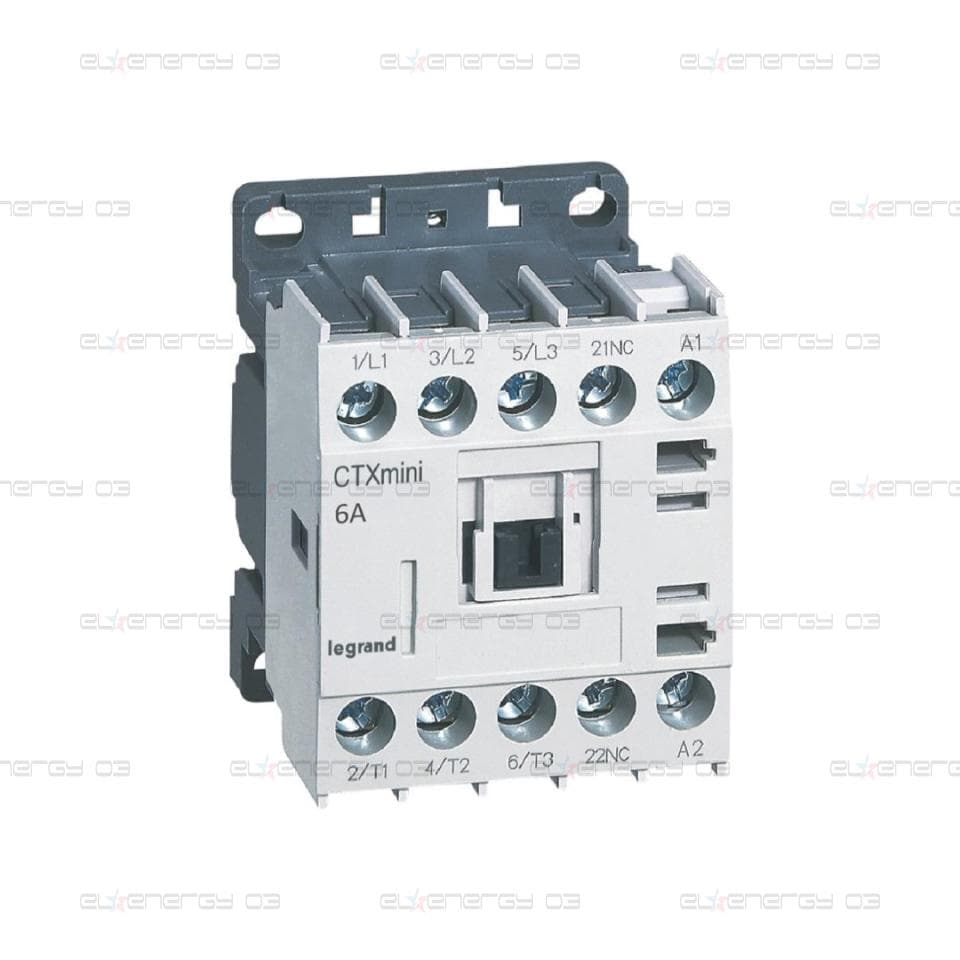 Контактор CTX3 mini 3P 2.2kW (6A AC-3) 1NC 230V 50/60Hz Legrand