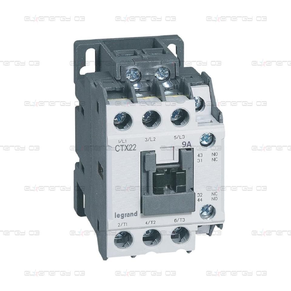 Контактор CTX3-22 3P 4kW (9A AC-3) 1NO-1NC 24V 50/60Hz Legrand