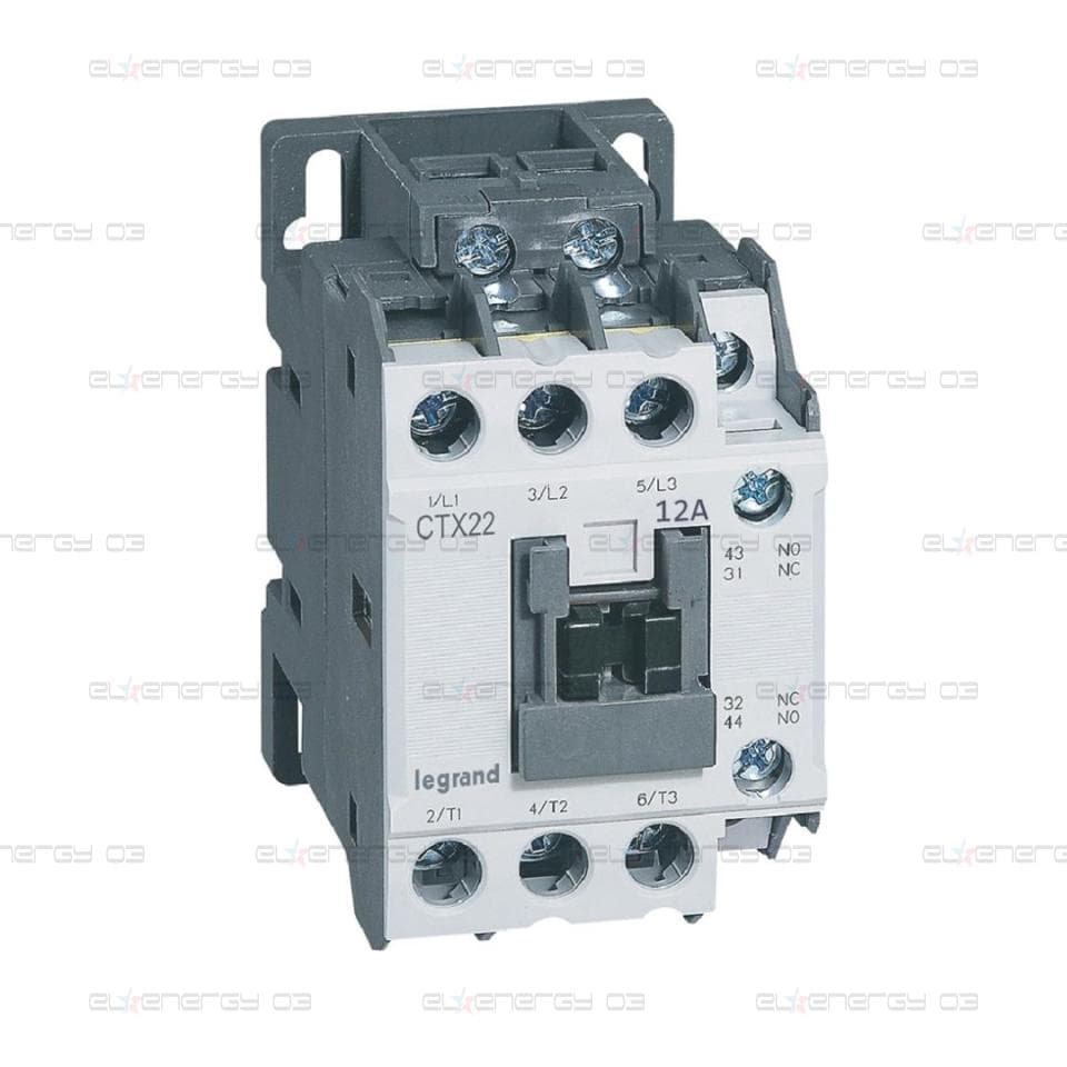 Контактор CTX3-22 3P 5.5kW (12A AC-3) 1NO-1NC 230V 50/60Hz Legrand