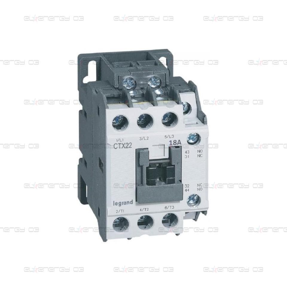 Контактор CTX3-22 3P 7.5kW (18A AC-3) 1NO-1NC 230V 50/60Hz Legrand