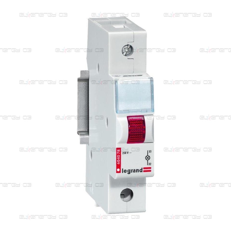 DIN Индикатор червен за една фаза 220V модул Legrand