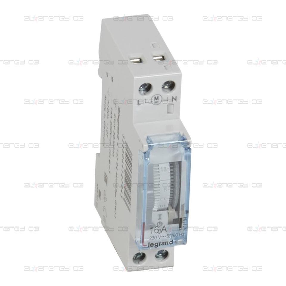 DIN Таймер Седмичен, MicroRex QW11, 2 часа минмален интервал, с резерв 100 часа, 16A 1 модул Legrand