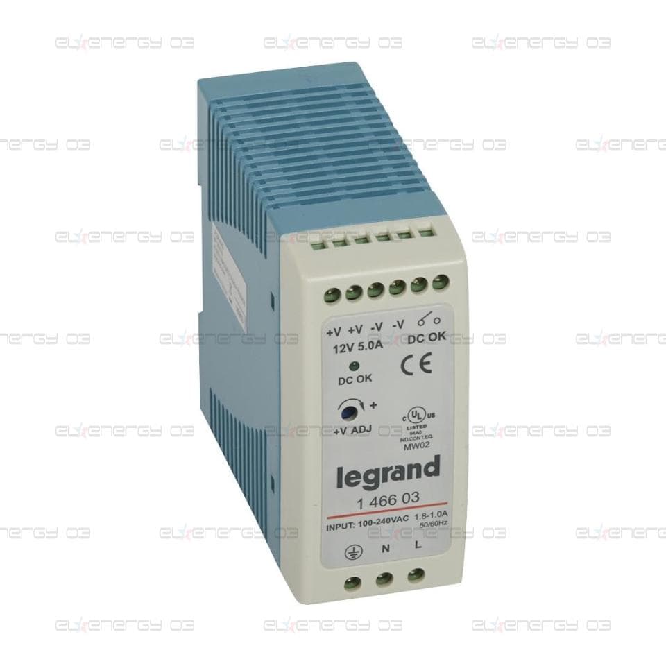 Захранващ блок 1P In:100…240Vac Out:12Vdc 5A, 1DIN, Legrand