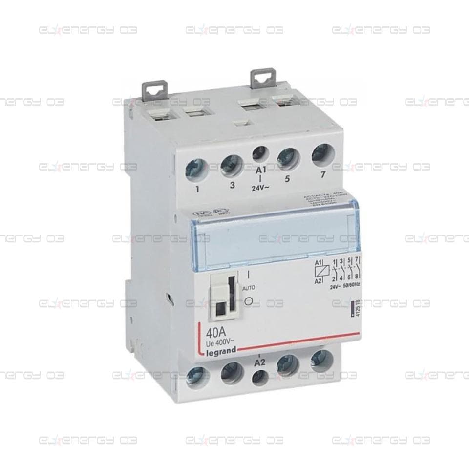 Модулен контактор с ръкохватка CX3, 40А 4NO 24Vac 3 модула Legrand