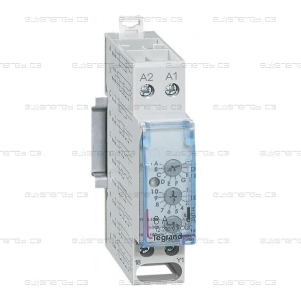 Реле за време, мултифункционално, 8x 0.1s-100h, 1c/o 8А, 12…230Vac 1 модул Legrand