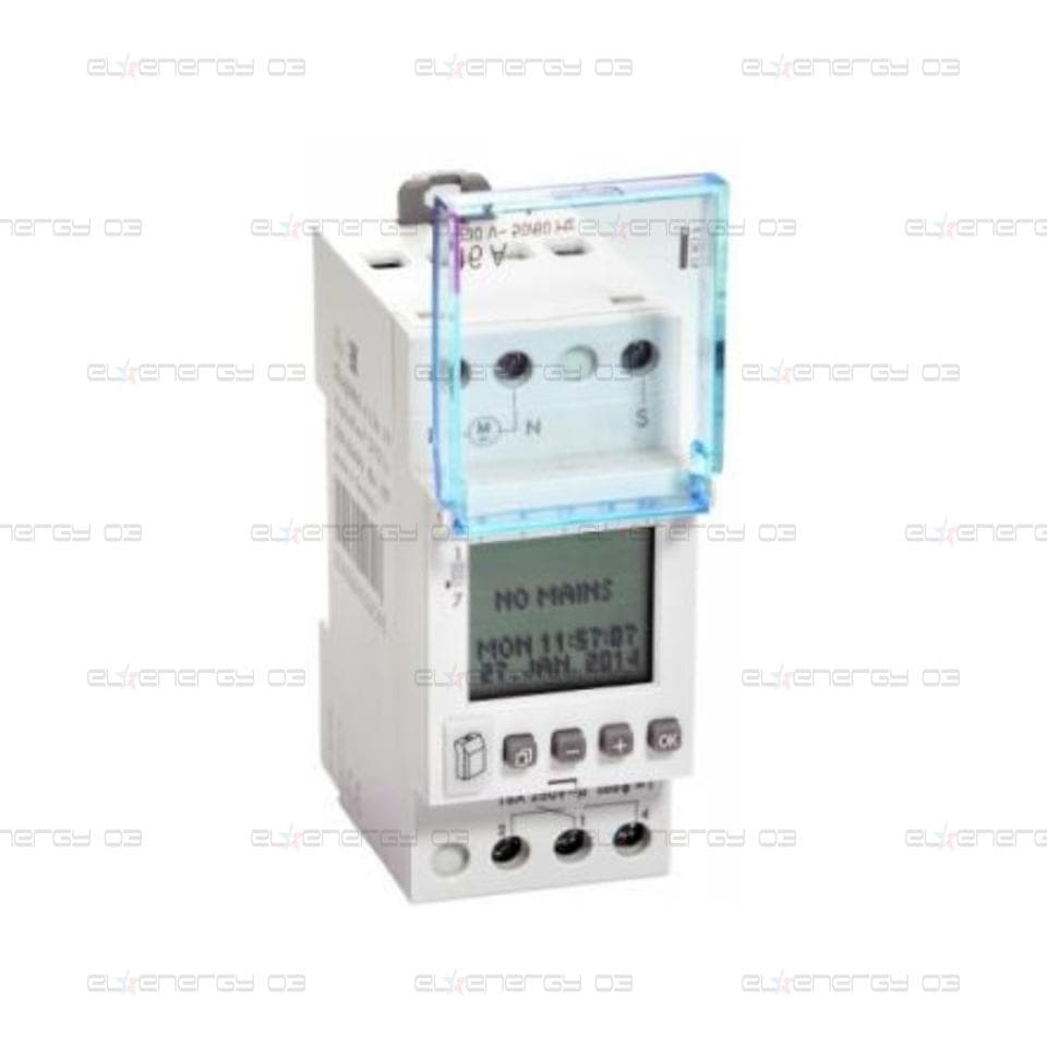 Реле за време, седмично, с LCD дисплей, 1x 1s, 1c/o 16A, 230Vac 2 модула Legrand