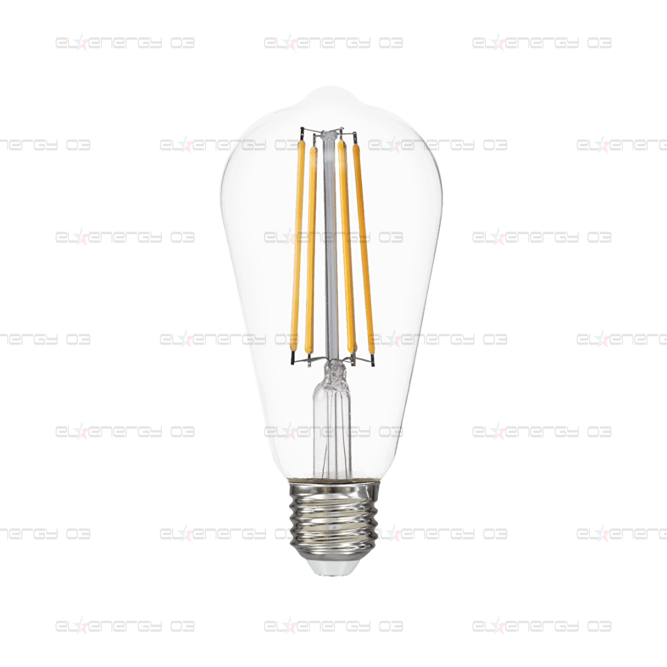 LED filament лампа крушка, ST64, 12W, E27, 4000K, 230V AC, неутрална светлина