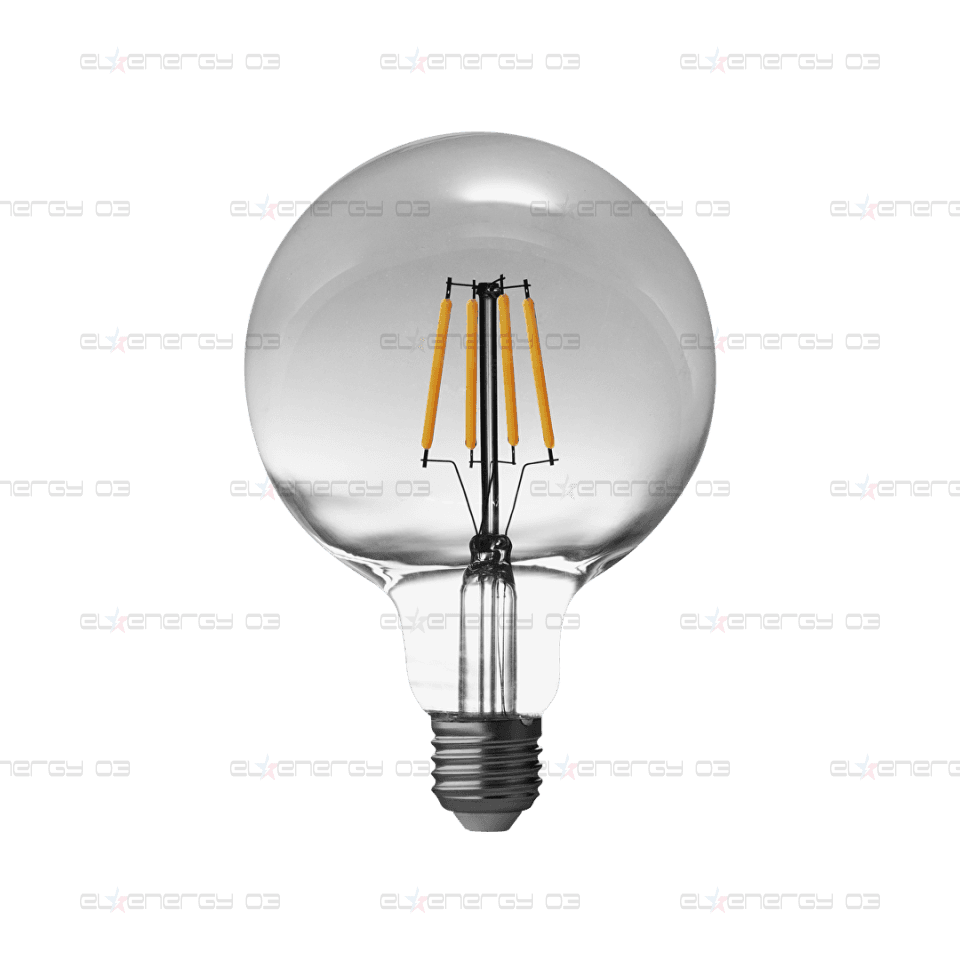 LED filament лампа топка, опушен, G125, 5W, E27, 1800K, 230V AC, амбър