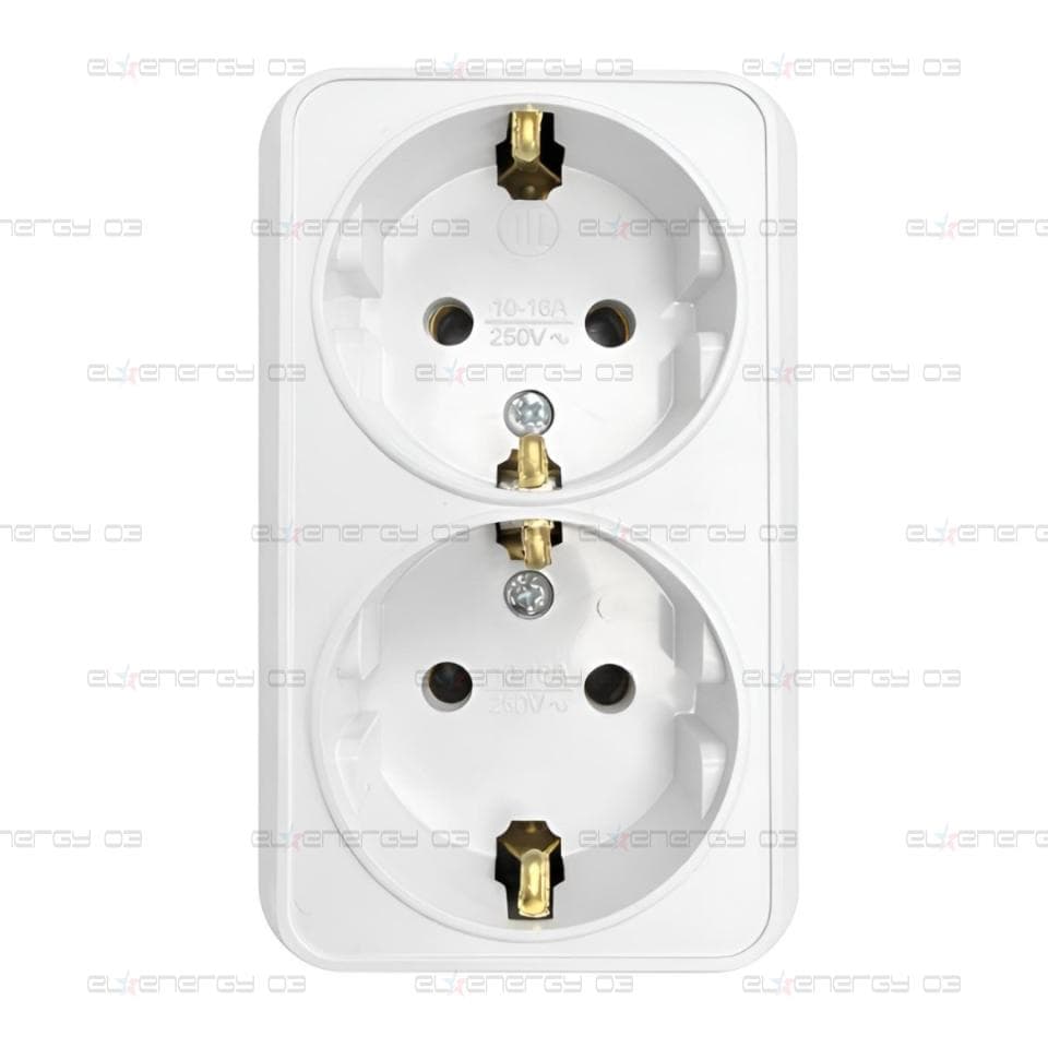 Контакт за открит монтаж, Двоен, 16A, 250V, Бял