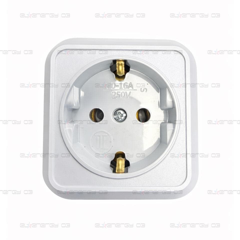Контакт за открит монтаж, 16A, 230V, Бял