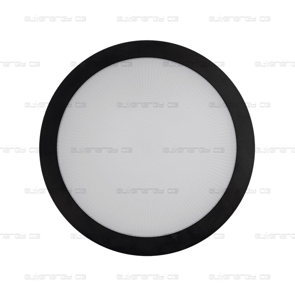 LED Плафониера, кръг, черна рамка, Е27, 220-240V AC, IK08, IP65