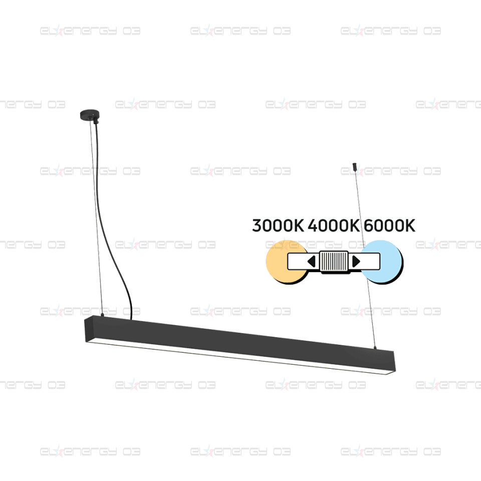 LED CCT линейно осв. тяло, модулно, черно, 1.2m, 40W