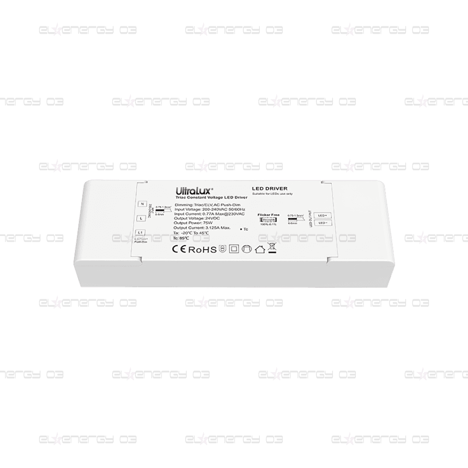 Захранване с фазово димиране TRIAC, 24V DC, 3.125 A, 75W max