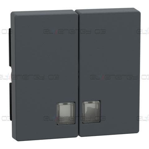 Капак за двоен ключ, Merten System M, с индикаторно прозорче, антрацит, M-PLAN