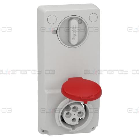 Индустриален контакт с блокировка, Mureva PK, монтаж в табло, 16A, 3P+E, 400V, IP44