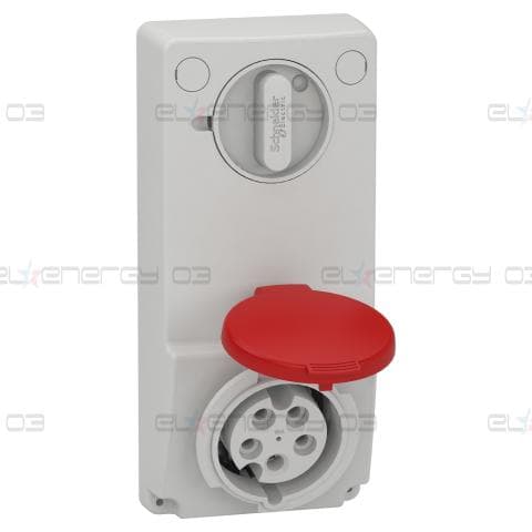 Индустриален контакт с блокировка, Mureva PK, монтаж в табло, 16A, 3P+N+E, 400V, IP44