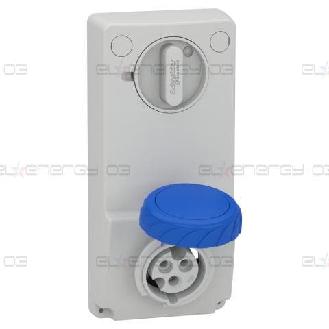 Индустриален контакт с блокировка, Mureva PK, монтаж в табло, 16A, 2P+E, 220V, IP65
