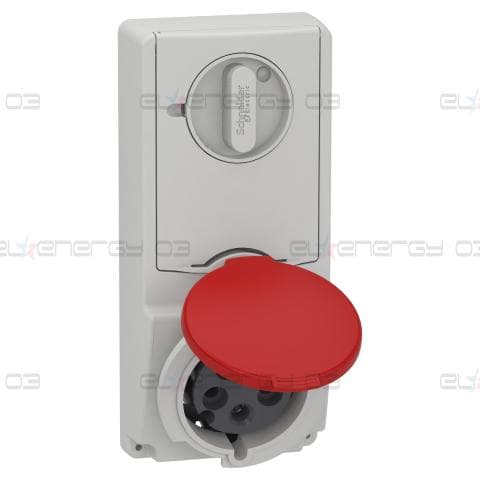 Индустриален контакт с блокировка, Mureva PK, монтаж в табло, 32A, 3P+N+E, 400V, IP44