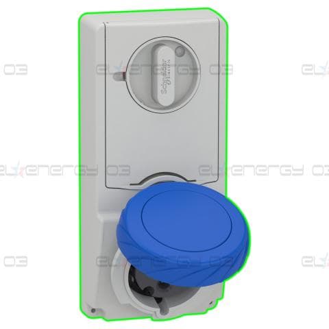Индустриален контакт с блокировка, Mureva PK, монтаж в табло, 32A, 2P+E, 220V, IP65