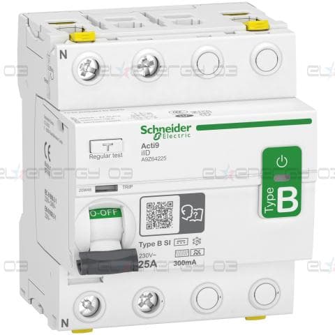 Acti9 iID - Автоматичен прекъсвач за остатъчен ток - 2P - 25A - 300mA - B-SI тип