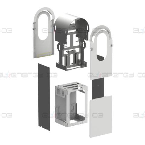 Комплект кутия, EVlink Pro AC Metal, за 2 подови зарядни станции, стомана