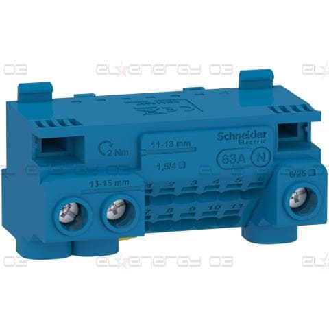 Клеморед, Linergy, винтови и безвинтови клеми, 14 отвора, 3x25 mmÂ² + 11x4 mmÂ², с джъмпер
