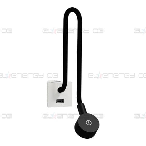 Нощна лампа + USB зарядно, New unica, 2W, 240V, тип A, LED индикатор, бял